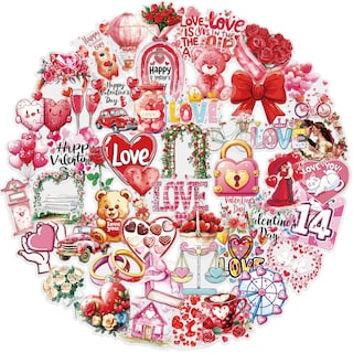 Foto 1 | Foto 1 | Paquete De Pegatinas Para El Día De San Valentín 50 Unidades Pet Transparente - Venta Internacional.