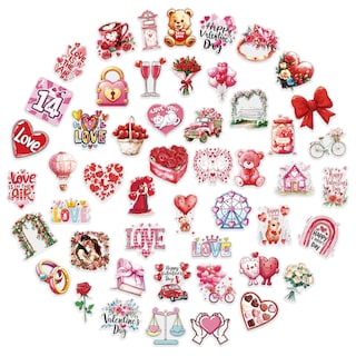 Foto 2 | Foto 2 | Paquete De Pegatinas Para El Día De San Valentín 50 Unidades Pet Transparente - Venta Internacional.