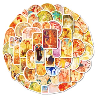 Foto 1 | Foto 1 | Paquete De Pegatinas Art Nouveau Con Estética Vintage 50 Unidades - Venta Internacional.