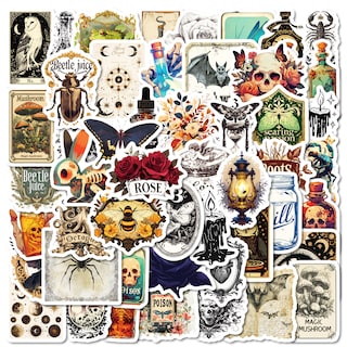 Foto 1 | Foto 1 | Pegatinas Vintage De Estética Gótica 50 Unidades De Vinilo Impermeable - Venta Internacional.