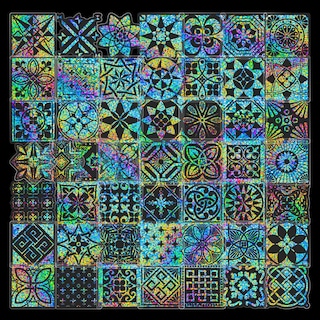 Foto 1 | Foto 1 | Pegatinas Holográficas Florales De Vinilo Impermeable 50 Unidades - Venta Internacional.