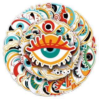 Foto 2 | Foto 2 | Paquete De Pegatinas De Vinilo Impermeable Creepy Eye 50 Unidades Para Halloween - Venta Internacional.