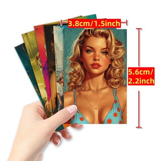 Foto 2 | Foto 2 | Pegatinas Retro Girl Vintage Pin-up Lady 50 Unidades Impermeables - Venta Internacional.