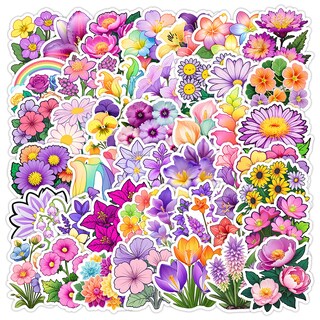Foto 1 | Foto 1 | Paquete De Pegatinas Con Forma De Flor Bonita 50 Unidades Impermeables Y Duraderas - Venta Internacional.