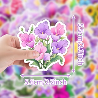 Foto 2 | Foto 2 | Paquete De Pegatinas Con Forma De Flor Bonita 50 Unidades Impermeables Y Duraderas - Venta Internacional.