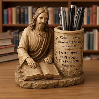 Foto 3 | Foto 3 | Organizador De Escritorio De Resina Con Soporte Para Bolígrafos Diseño Inspirador - Venta Internacional.