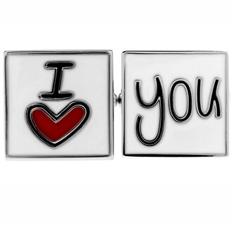 Foto 2 | Foto 2 | Gemelos Con Texto «i Love You» Para Hombre Elegante Diseño Cuadrado - Venta Internacional.