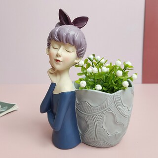 Foto 2 | Foto 2 | Portalápices Decorativo De Resina Con Forma De Figura De Mujer - Venta Internacional.