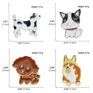 Foto 3 | Foto 3 | Juego De Broches De Aleación Con Bonitos Dibujos Animados De Perros - Venta Internacional.