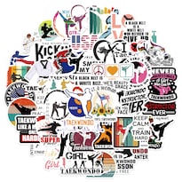 Paquete De Pegatinas De Taekwondo Artes Marciales 50 Unidades Vinilo Impermeable - Venta Internacional.