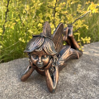 Foto 2 | Foto 2 | Estatua De Jardín De Resina Con Forma De Hada Tumbada 9 8 X 17 5 Cm 295 G - Venta Internacional.