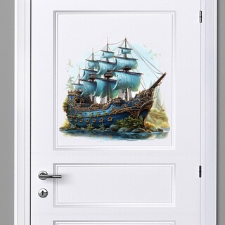 Foto 1 | Foto 1 | Adhesivos De Pared Con Diseño Azul De Velero Y Aventura Náutica - Venta Internacional.