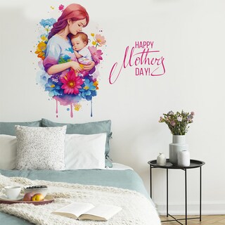 Foto 1 | Foto 1 | Adhesivo De Pared Con Estampado Floral «feliz Día De La Madre» Y «bebé» - Venta Internacional.
