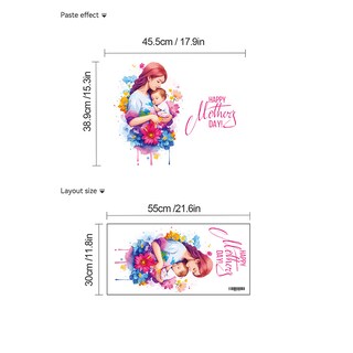 Foto 3 | Foto 3 | Adhesivo De Pared Con Estampado Floral «feliz Día De La Madre» Y «bebé» - Venta Internacional.