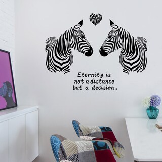 Foto 1 | Foto 1 | Adhesivos De Pared De Pvc Con Silueta Romántica De Cebra 60 X 90 Cm - Venta Internacional.