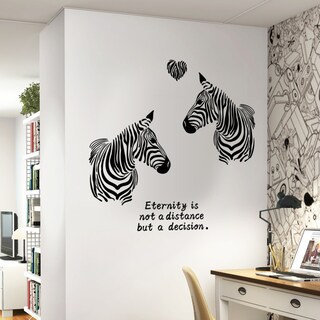 Foto 2 | Foto 2 | Adhesivos De Pared De Pvc Con Silueta Romántica De Cebra 60 X 90 Cm - Venta Internacional.