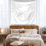 Tapiz Minimalista Para Colgar En La Pared Con Diseño Lineal Pinky Promise 130 X 150 Cm - Venta Internacional.