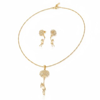 Foto 1 | Foto 1 | Collar Y Aretes Cm-top De Oro Laminado De 18k