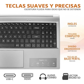 Foto 4 | Foto 4 | Laptop Acer Aspire Lite 15 Amd Ryzen 5 7430u 16gb Ram 512gb Ssd 15.6'' Windows 11 Home Teclado En Ingles + Mouse Dxt