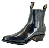 Botín Vaquero Potro Salvaje Piel Imitación Camaleón Negro para Hombre