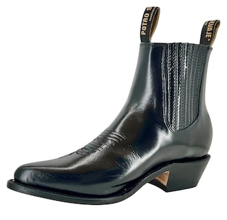 Foto 1 | Foto 1 | Botín Vaquero Potro Salvaje Piel Imitación Camaleón Negro para Hombre