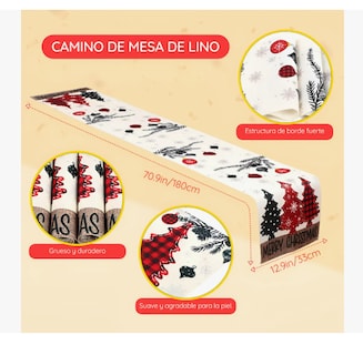 Foto 4 | Foto 4 | Camino de Mesa y 6 Manteles Individuales Beige