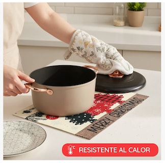 Foto 5 | Foto 5 | Camino de Mesa y 6 Manteles Individuales Beige