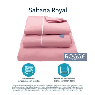 Foto 6 | Foto 6 | Edredón Rogga Dos Vistas Rosa/ Gris Perla Queen Size + Protector De Colchón Rogga + Sábanas Royal + Almohada Royal Twin
