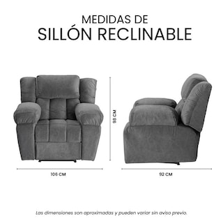 Foto 8 | Foto 8 | Sillón Reclinable Mecedora Trinity Rexons Color Gris Oscuro