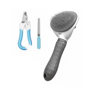 Foto 1 | Foto 1 | Kit Limpieza Mascotas Cepillo Y Limas Cortar Uñas Lab.g Gris