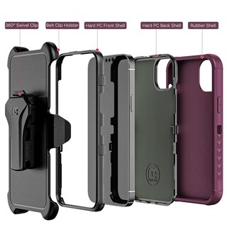 Foto 3 | Foto 3 | Funda Case Mybat Maverick Clip Para Iphone 14 Plus - Ciruelo Con Mica