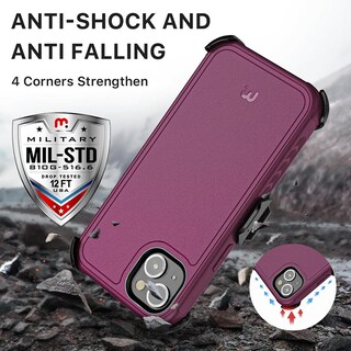 Foto 4 | Foto 4 | Funda Case Mybat Maverick Clip Para Iphone 14 Plus - Ciruelo Con Mica