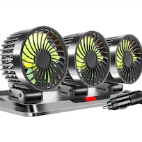Ventilador para Auto de 3 Cabezas Negro