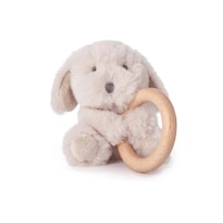 Cachorro de Peluche con Anillo de Madera para Bebés - Venta Internacional