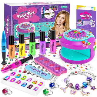 Foto 1 | Foto 1 | Set De Esmaltes De Uñas Battop Kids Con Secador Uñas Postizas Y Pegatinas - Venta Internacional.