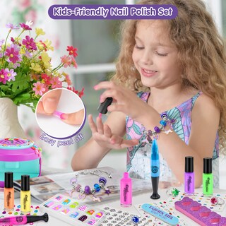 Foto 2 | Foto 2 | Set De Esmaltes De Uñas Battop Kids Con Secador Uñas Postizas Y Pegatinas - Venta Internacional.