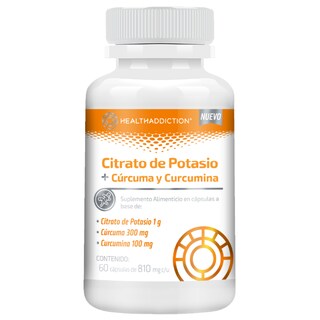 Foto 1 | Foto 1 | Citrato de Potasio con Cúrcuma y Curcumina Healthaddiction 60 Cápsulas