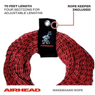 Foto 2 | Foto 2 | Cuerda Para Wakeboard Airhead Trick Handle 4 Secciones 23 M Color Rojo - Venta Internacional.