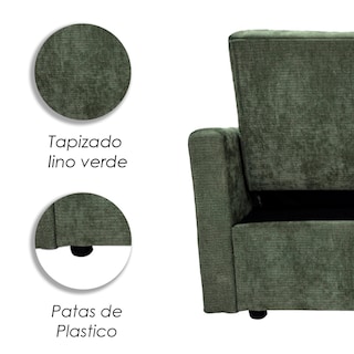 Foto 7 | Foto 7 | Sofá Cama Individual Reclinable Y Convertible Ilios Innova Sillón 2 En 1 Con Reposapiés Desplegable Diseño Moderno