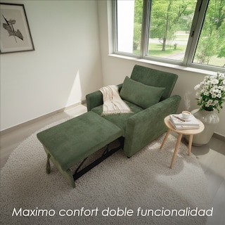 Foto 8 | Foto 8 | Sofá Cama Individual Reclinable Y Convertible Ilios Innova Sillón 2 En 1 Con Reposapiés Desplegable Diseño Moderno