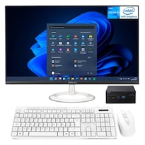 Computadora Mini Pc Asus Pn41 Intel N5105 16gb 128gb Ssd Monitor 24'' Teclado Mouse Dxt W11h Blanco