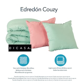 Foto 5 | Foto 5 | Edredón Dicasa Doble Vista Rosa-Menta Matrimonial