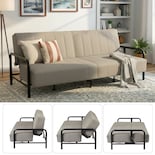 Sofá Cama Yatahome Matrimonial Multifunción Convertible Tipo Futón Respaldo Ajustable Y Nueva Tecnología De Resortes Gris