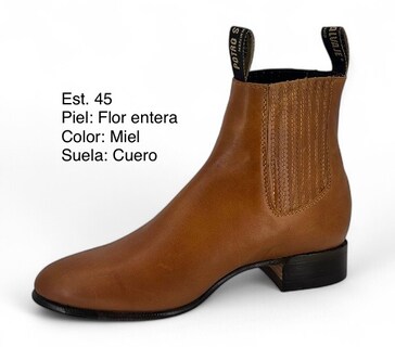 Foto 2 | Foto 2 | Botín Charro Potro Salvaje Piel Flor Entera Miel para Hombre