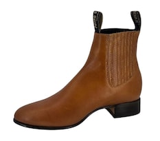 Botín Charro Potro Salvaje Piel Flor Entera Miel para Hombre