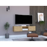 Mesa Para Tv Flotante Gleid Macadamia Virtual Muebles
