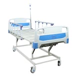 Cama De Hospital Eléctrica 3 Posiciones Con Control De Posiciones Portasuero Y Ruedas Giratorias