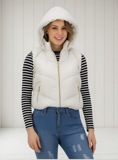 Foto 1 | Foto 1 | Chaleco Acolchado Invierno Casual Sakers Blanco Para Dama