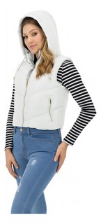 Foto 2 | Foto 2 | Chaleco Acolchado Invierno Casual Sakers Blanco Para Dama