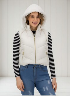 Foto 1 | Foto 1 | Chaleco Acolchado Invierno Casual Sakers Blanco Para Dama